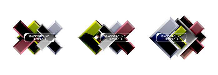 Set of arrow geometric logo icons, banners or backgrounds templates