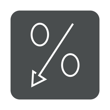 recommend clip art: Icono plano lineal porcentaje bajar en cuadrado color gris