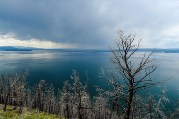 Lake Butte Overlook in Yellowstone National Park in Wyoming, United States