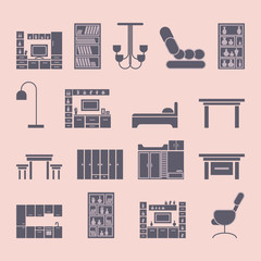 furniture icons set