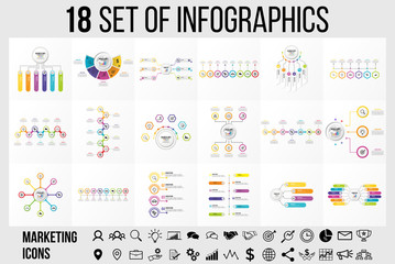 Vector Infographics Elements Template Design . Business Data Visualization Timeline with Marketing Icons most useful can be used for presentation, diagrams, annual reports, workflow layout