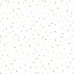 Luxury golden rose color seamless pattern. Confetti background for wrapping paper, fabric, textile. Trendy hand drawn backdrop in rose, gold, black and white colors.