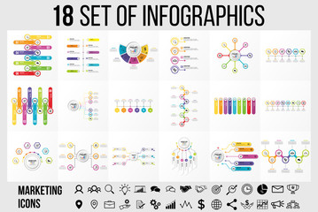 Fototapeta na wymiar Vector Infographics Elements Template Design . Business Data Visualization Timeline with Marketing Icons most useful can be used for presentation, diagrams, annual reports, workflow layout