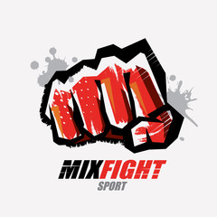 fist symbol, martial arts concept, logo or emblem template - 262182806