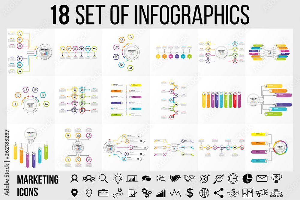 Poster vector infographics elements template design . business data visualization timeline with marketing i