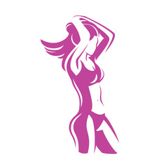 Obraz na płótnie Canvas fitness womans body stylized vector silhouette