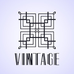 Vector geometric modern art deco style logo decoration