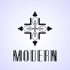 Obraz premium Vector geometric modern art deco style logo decoration