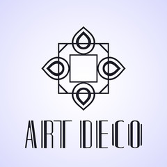 Vintage ornamental retro modern art deco logo template for design