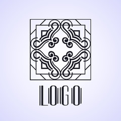 Vintage ornamental retro modern art deco logo template for design