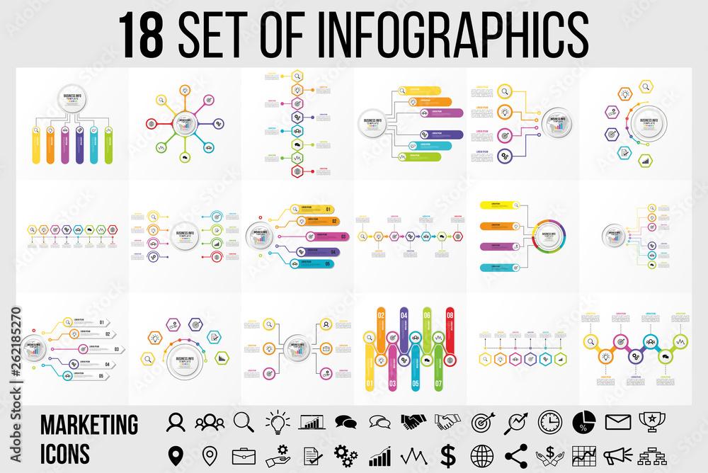 Poster vector infographics elements template design . business data visualization timeline with marketing i