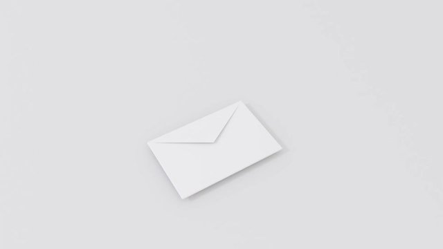 3D render animation of envelope with change color. 4k loop footage.