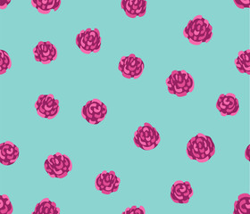 Cute Roses Pattern. Endless Flower Background.