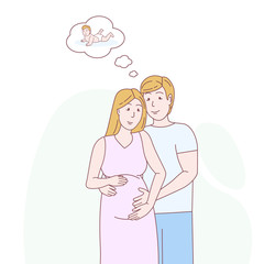 Pregnant woman and her husband