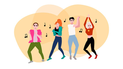Dancing people vector illustration