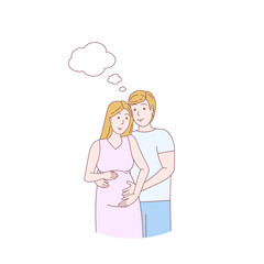 Happy couple. Pregnant woman