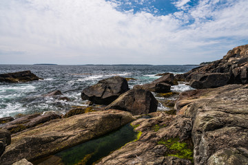 Fototapeta na wymiar Otter Point in Acadia National Park in Maine, United States