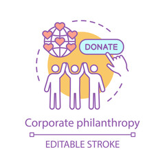 Corporate philanthropy concept icon