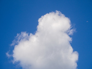Beautiful, cumulus clouds in the blue sky