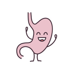 Smiling stomach character color icon