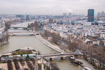 Obraz premium aerial view of Paris and Seine river