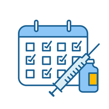 Vaccination Calendar Color Icon