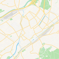 Mulhouse, France printable map