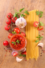 tomato sauce with pasta and spices