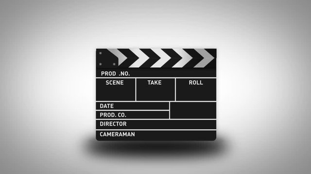 Action Film Clapper Board Background/ 4k animation of a 3d film clapper board background for cinema intro and scenes transitions
