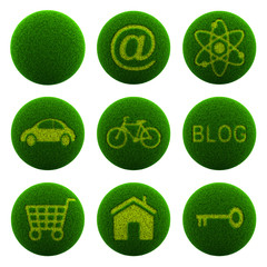 Grass Sphere Icon Set