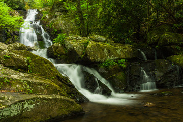 Spruce Flats Falls in Great Smoky Mountains National Park in Tennessee, United States