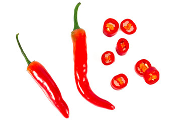 red chilli pepper isolated on white