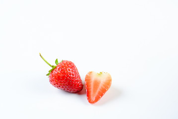 strawberries on white background