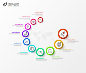Fototapeta premium Infographic design template. Creative concept with 10 steps