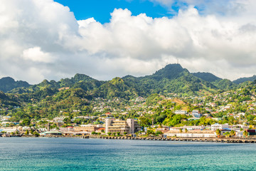 Port and city of Kingstown, capital of Caribbean island, Saint Vincent and the Grenadines.