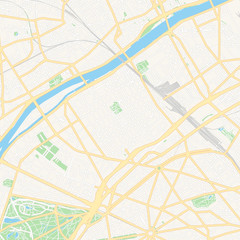 Obraz premium Levallois-Perret, France printable map