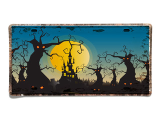 halloween illustration on License Plate