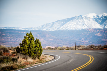Scenic route through Arches National Park in Utah - travel photography