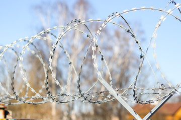 Metal double guarding fence for safety and security. 