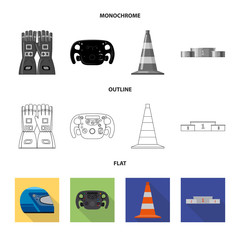 Vector design of car and rally logo. Set of car and race stock symbol for web.