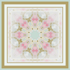  Bandana Print, silk neck scarf or kerchief square pattern design style for print on fabric, vector seamless pattern.