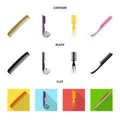 Vector design of brush and hair logo. Collection of brush and hairbrush stock symbol for web.