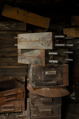 stacks of metal moulds, Istanbul, Turkey