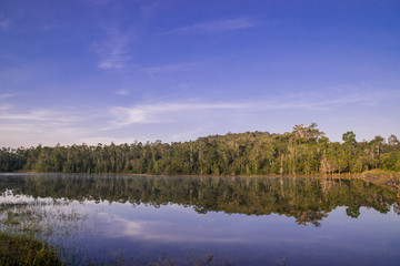 Waterfront view of reservoir at Khaoyai national park