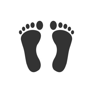 Foot, leg, print icon. Vector illustration, flat design.