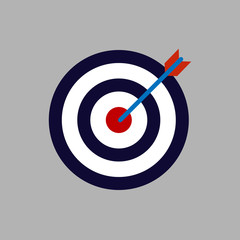 Bow, center, focus, target icon. Vector illustration, flat design.