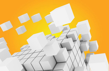 abstract cubes background. 3d illustrationa