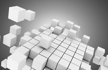 abstract cubes background. 3d illustration