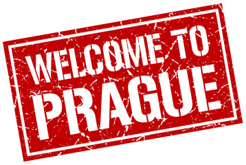 welcome to Prague stamp