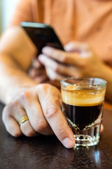 glass of espresso